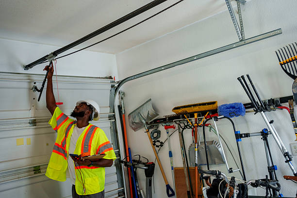 Professional Garage Door Panel Replacement technician working in Key Center, WA